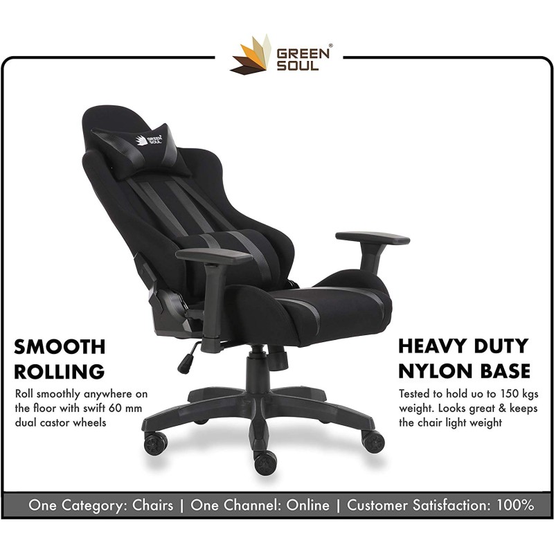 Green Soul GS-600 Beast Series Gaming Chair (Armour Black)
